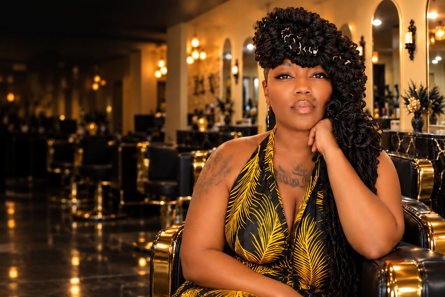 Crème University founder portrayed in a salon setting inspired by her own salon